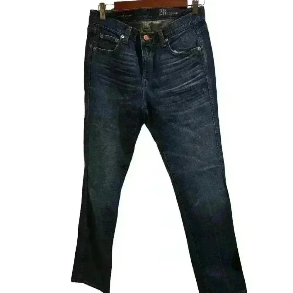 P7458 j.crew vintage straight leg medium wash jeans size 26 regular